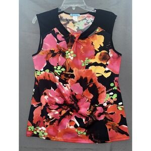 Double Click‎ Women's Sz M Sleeveless Bright Floral Tropical